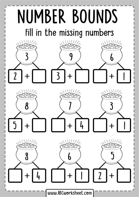 Free Printable Number Bond Worksheets For Kindergarten